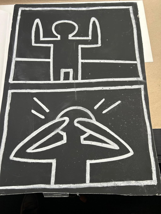 Keith Haring - Dessin original du métro