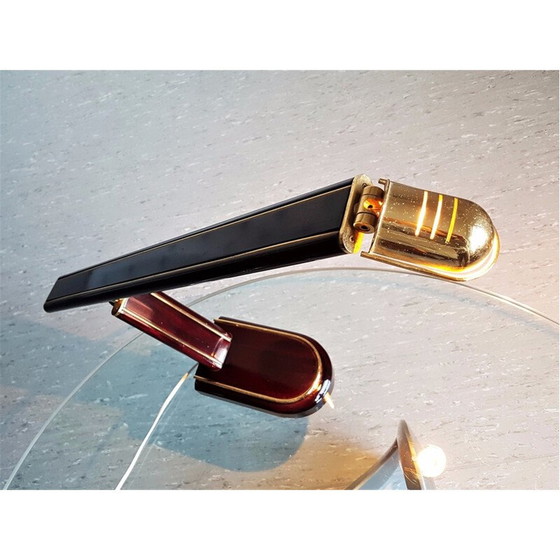 Image 1 of Lampe de bureau vintage en bois et métal, 1950