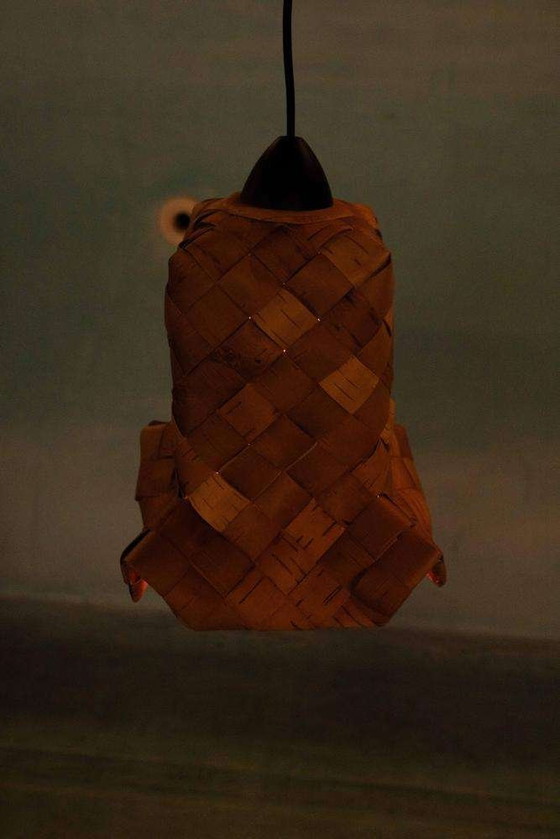 Image 1 of Suspension scandinave Japandi tressée, suspension vintage