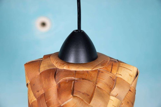 Image 1 of Suspension scandinave Japandi tressée, suspension vintage