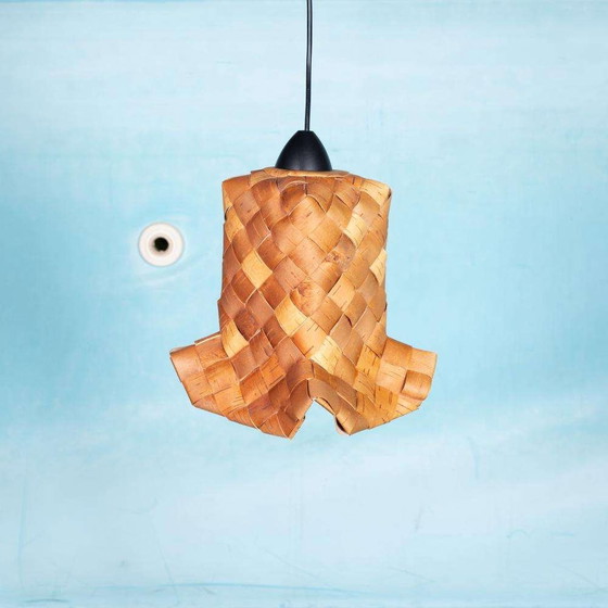 Image 1 of Suspension scandinave Japandi tressée, suspension vintage