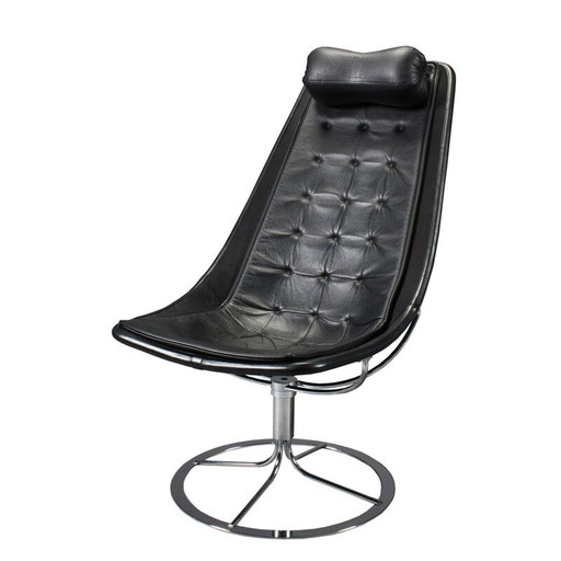 Fauteuil "Jetson 66" en cuir noir, Bruno MATHSSON - 1960s