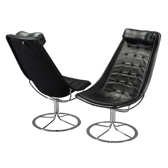 Image 1 of Fauteuil "Jetson 66" en cuir noir, Bruno MATHSSON - 1960s