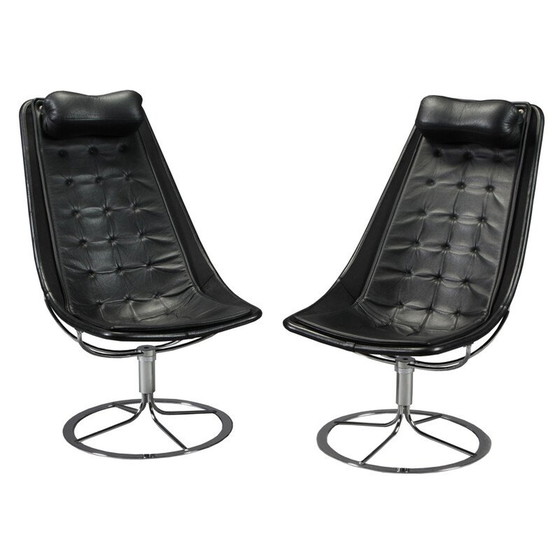 Image 1 of Fauteuil "Jetson 66" en cuir noir, Bruno MATHSSON - 1960s