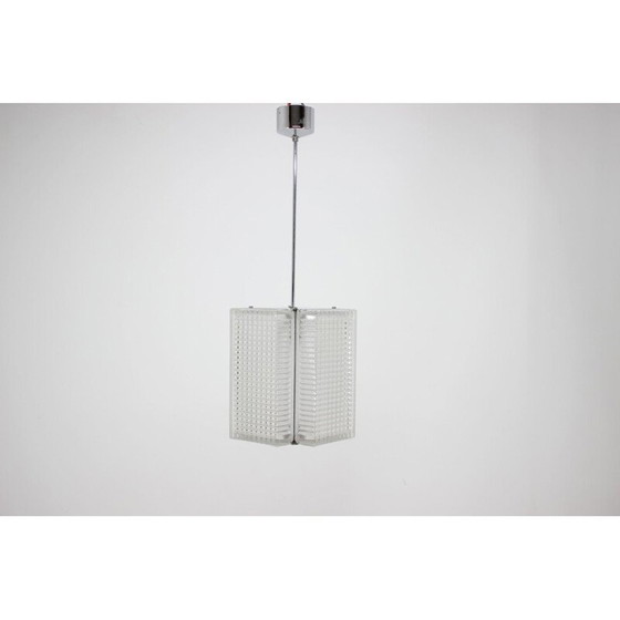 Image 1 of Paire de suspensions chromées et en verre, Tchécoslovaquie 1960