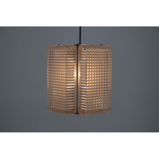 Image 1 of Paire de suspensions chromées et en verre, Tchécoslovaquie 1960