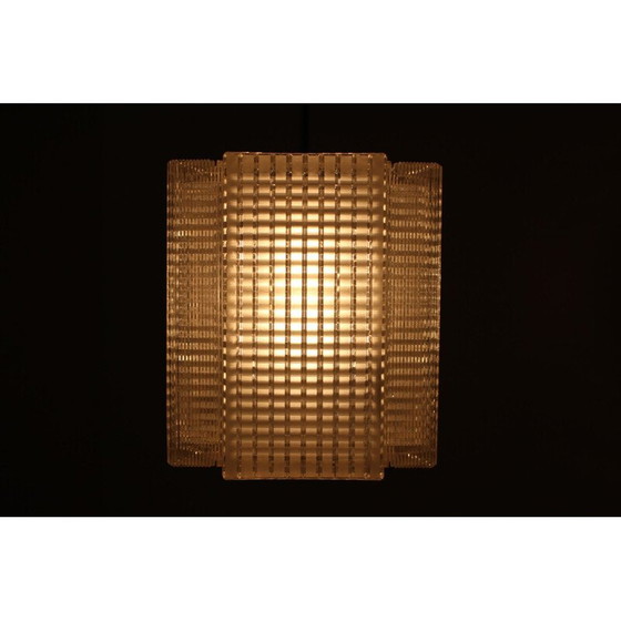 Image 1 of Paire de suspensions chromées et en verre, Tchécoslovaquie 1960