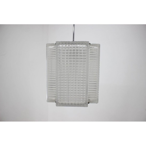Image 1 of Paire de suspensions chromées et en verre, Tchécoslovaquie 1960