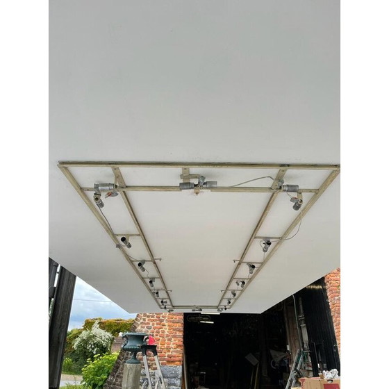 Image 1 of Plafonnier géant Vintage (360cm) en verre et métal par Venini, Italie 1940s