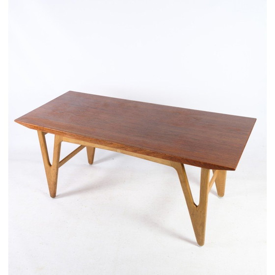 Image 1 of Table basse vintage en teck et bois de chêne, Danemark années 1960