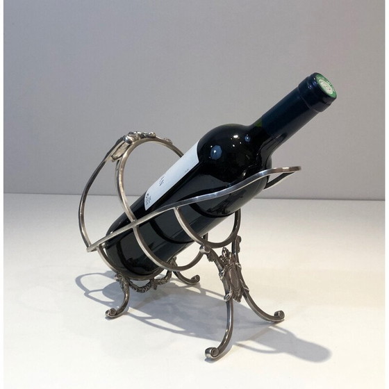Image 1 of Porte-bouteille vintage en métal argenté, Belgique 1900