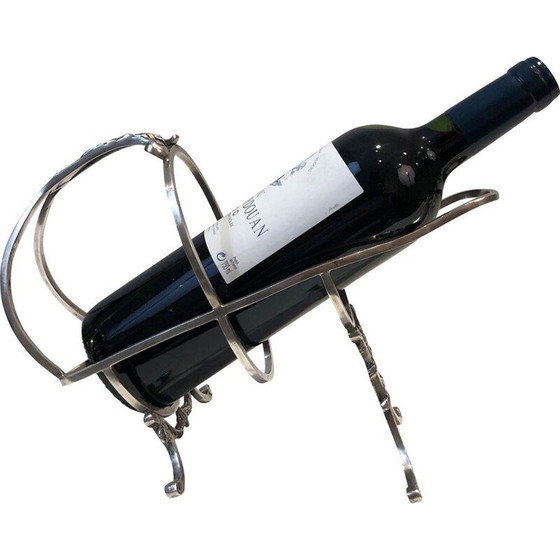Image 1 of Porte-bouteille vintage en métal argenté, Belgique 1900