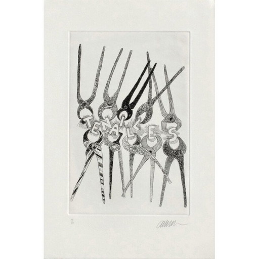 Gravure vintage "Tenailles" par Fermandez Arman, 1994