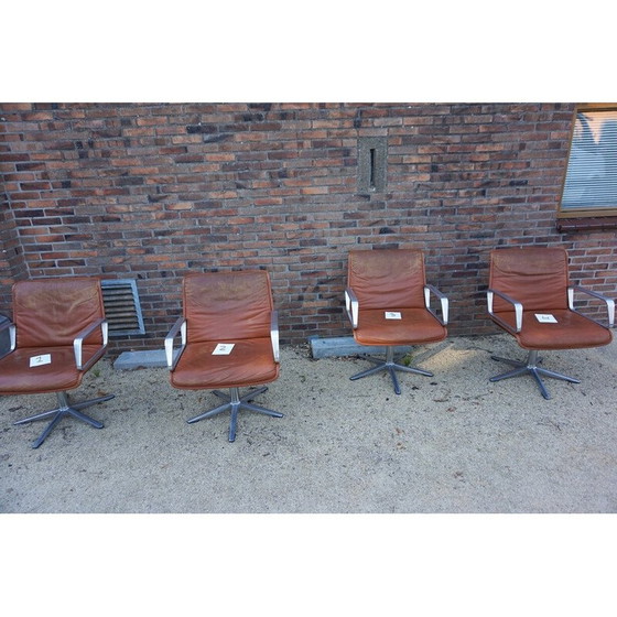 Image 1 of Fauteuil vintage en cuir cognac par Delta 2000 pour Wilkhahn, Allemagne 1960