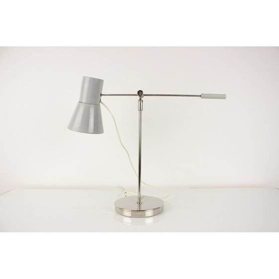 Image 1 of Lampe de table vintage en métal laqué et chrome avec hauteur réglable, Tchécoslovaquie 1960