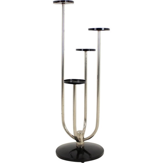 Image 1 of Etagère à fleurs chromée vintage par J.Halabala, Tchécoslovaquie années 1930