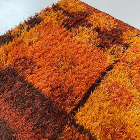 Image 1 of Tapis scandinave vintage à motifs carrés Rya par Ege Taepper, Danemark années 1960