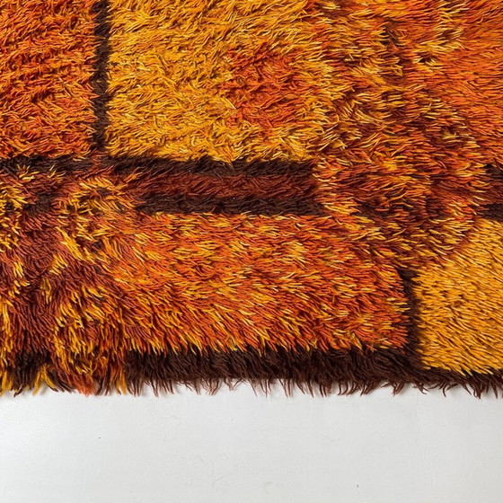 Image 1 of Tapis scandinave vintage à motifs carrés Rya par Ege Taepper, Danemark années 1960