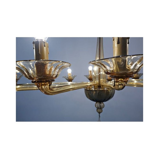 Image 1 of Lustre Vintage en verre de Murano Venini, Italien 1940s