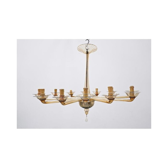 Image 1 of Lustre Vintage en verre de Murano Venini, Italien 1940s