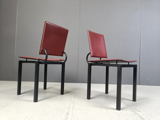 Image 1 of Ensemble de 4 chaises de salle à manger italiennes post-modernes, 1980S