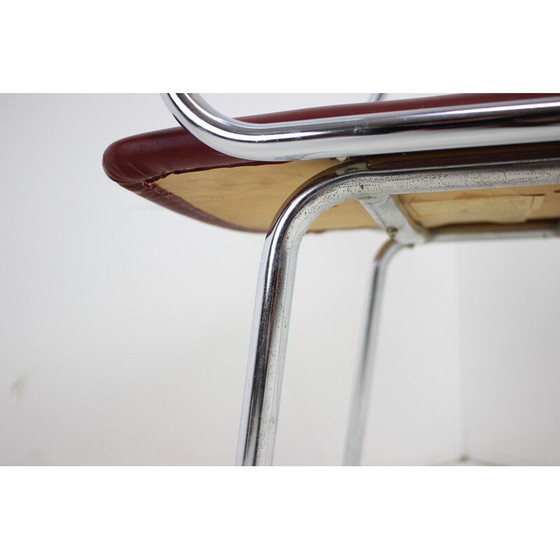 Image 1 of Fauteuil vintage en chrome et faux cuir par Kovona, Tchécoslovaquie 1980