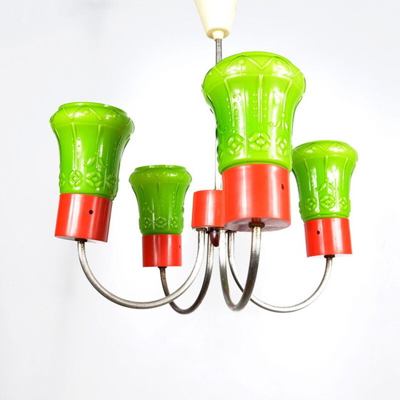 Image 1 of Lampe suspendue postmoderne vintage par Zzm Domgos Zabrze, Pologne 1970