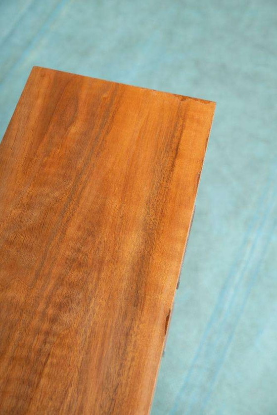 Image 1 of Console murale minimaliste en noyer, meuble mural midmod en noyer