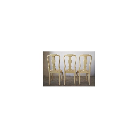 Image 1 of Ensemble de salle à manger vintage en bois et laiton, Italie 1970