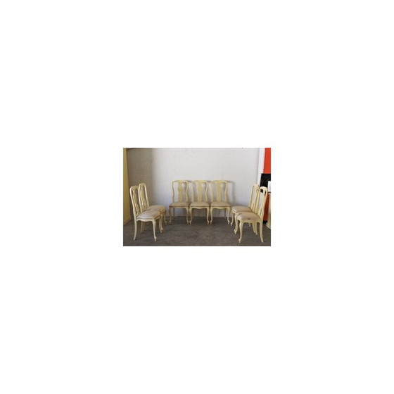 Image 1 of Ensemble de salle à manger vintage en bois et laiton, Italie 1970