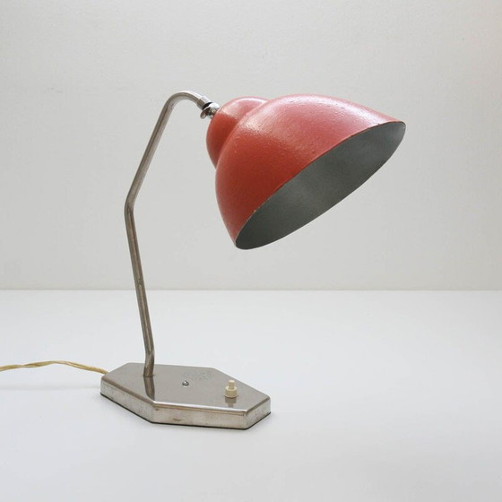 Image 1 of Lampe de table vintage cramoisie d'Inkop, années 1960