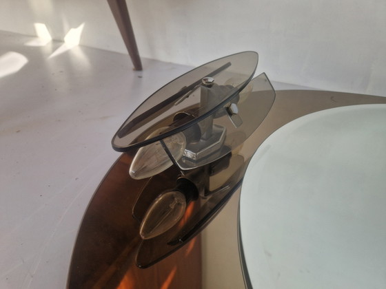 Image 1 of Miroir italien space age avec deux appliques