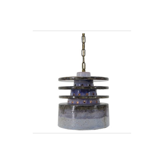 Image 1 of Lampe suspendue vintage en céramique par Jette Helleroe pour Axella, Danemark