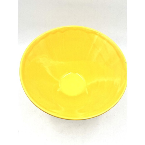 Image 1 of Vase conique vintage en céramique jaune, Italie 1980