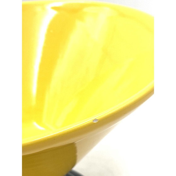 Image 1 of Vase conique vintage en céramique jaune, Italie 1980