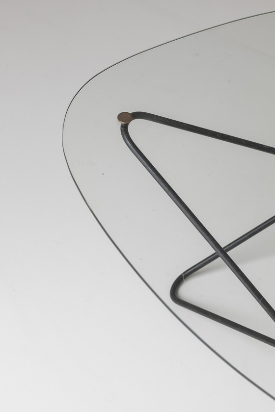 Image 1 of Table basse en forme de diamant de Florent Lasbleiz fabriquée par Airborne France en 1954.