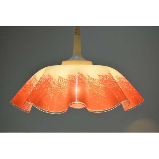 Image 1 of Suspension vintage en verre et plastique, Tchécoslovaquie 1980