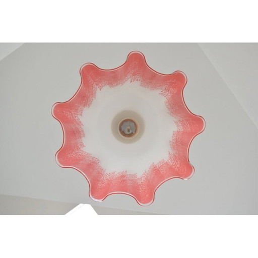 Suspension vintage en verre et plastique, Tchécoslovaquie 1980