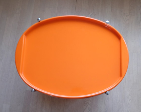 Image 1 of Chariot de service Table de desserte Orange Space Age 70s Uk3Aeb