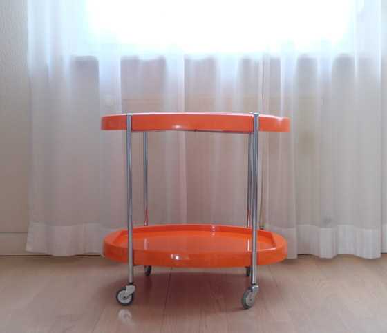 Image 1 of Chariot de service Table de desserte Orange Space Age 70s Uk3Aeb