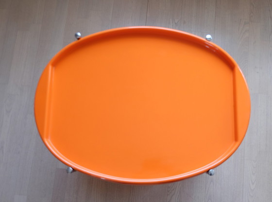 Image 1 of Chariot de service Table de desserte Orange Space Age 70s Uk3Aeb