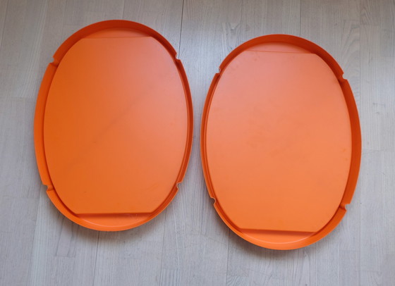 Image 1 of Chariot de service Table de desserte Orange Space Age 70s Uk3Aeb