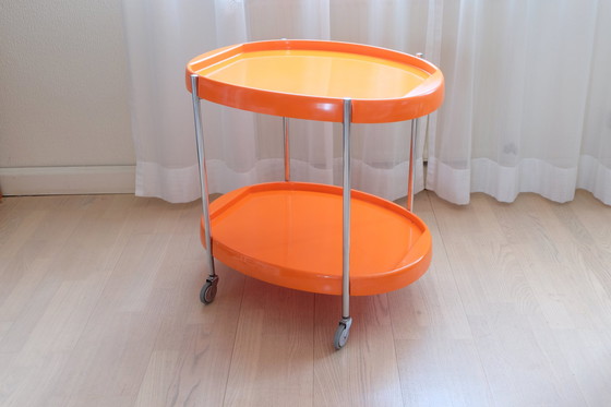 Image 1 of Chariot de service Table de desserte Orange Space Age 70s Uk3Aeb