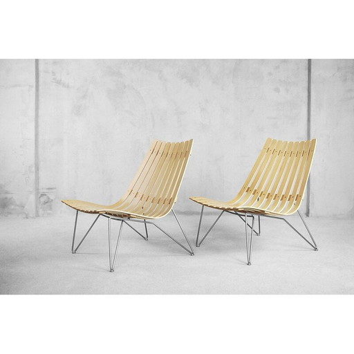 Paire de fauteuils Scandia vintage par Hans Brattrud pour Fjordfiesta, Norvège 1957