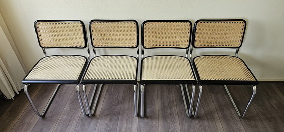 Image 1 of 4 chaises de salle à manger Cesca Marcel Breuer