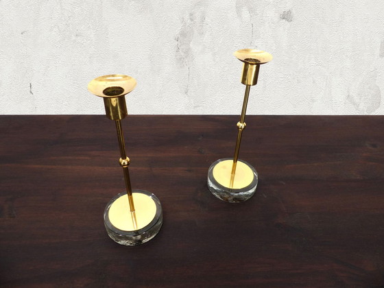 Image 1 of 2 Bougeoirs Scandinaves Gunnar Ander Pour Ystad Metall 1960