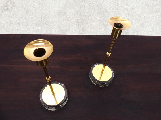 Image 1 of 2 Bougeoirs Scandinaves Gunnar Ander Pour Ystad Metall 1960