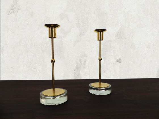 Image 1 of 2 Bougeoirs Scandinaves Gunnar Ander Pour Ystad Metall 1960