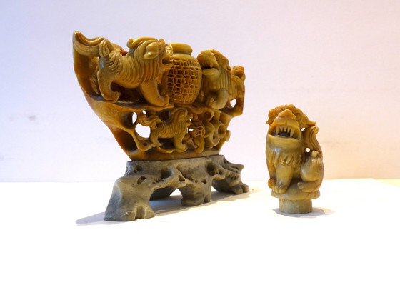 Image 1 of Sculpture asiatique vintage en pierre