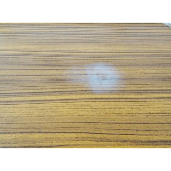 Image 1 of Chariot de service pliable vintage en or et noyer, 1960s